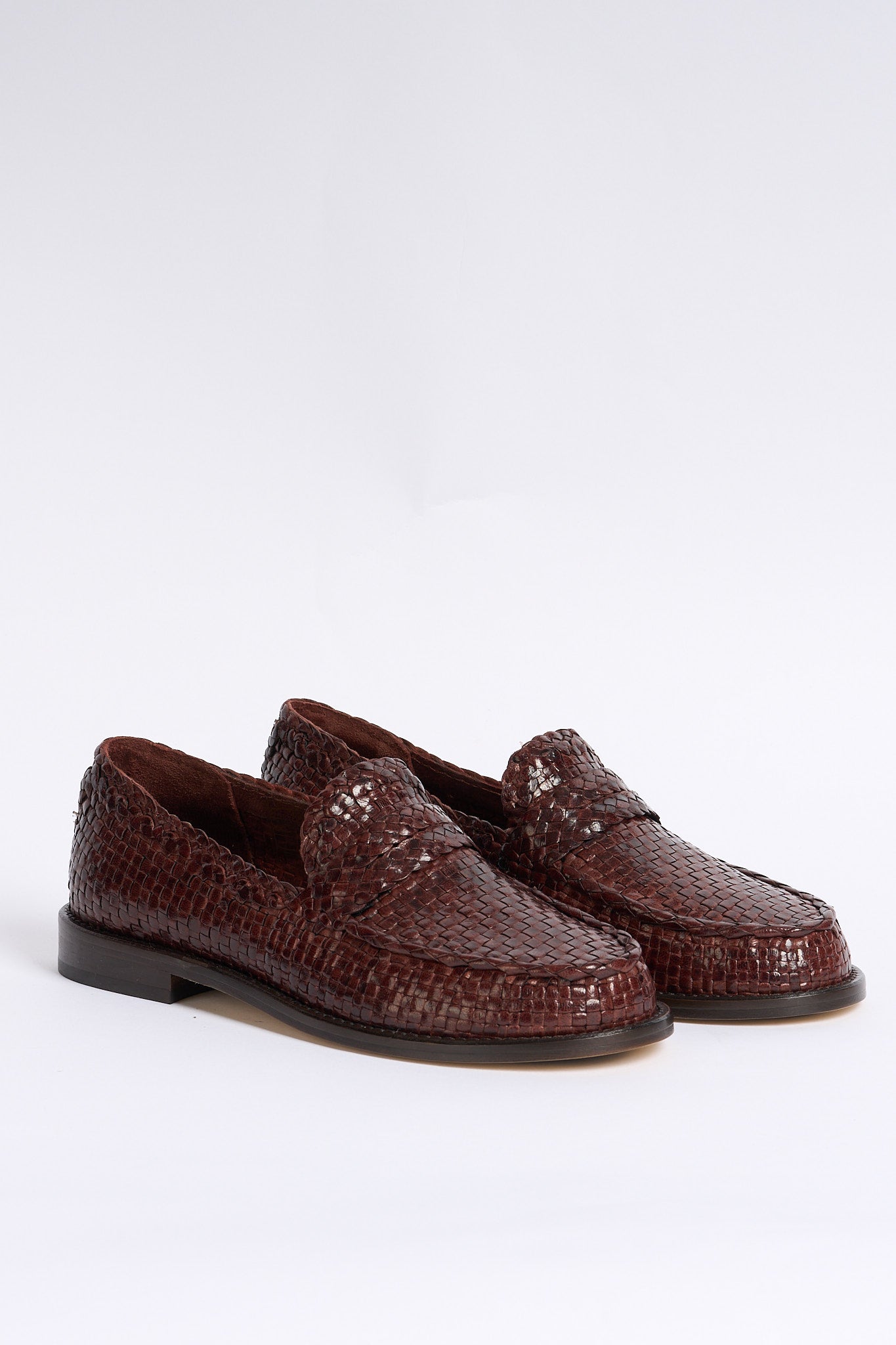Poeve Mocassino Maverick Intrecciato Marrone Donna-3