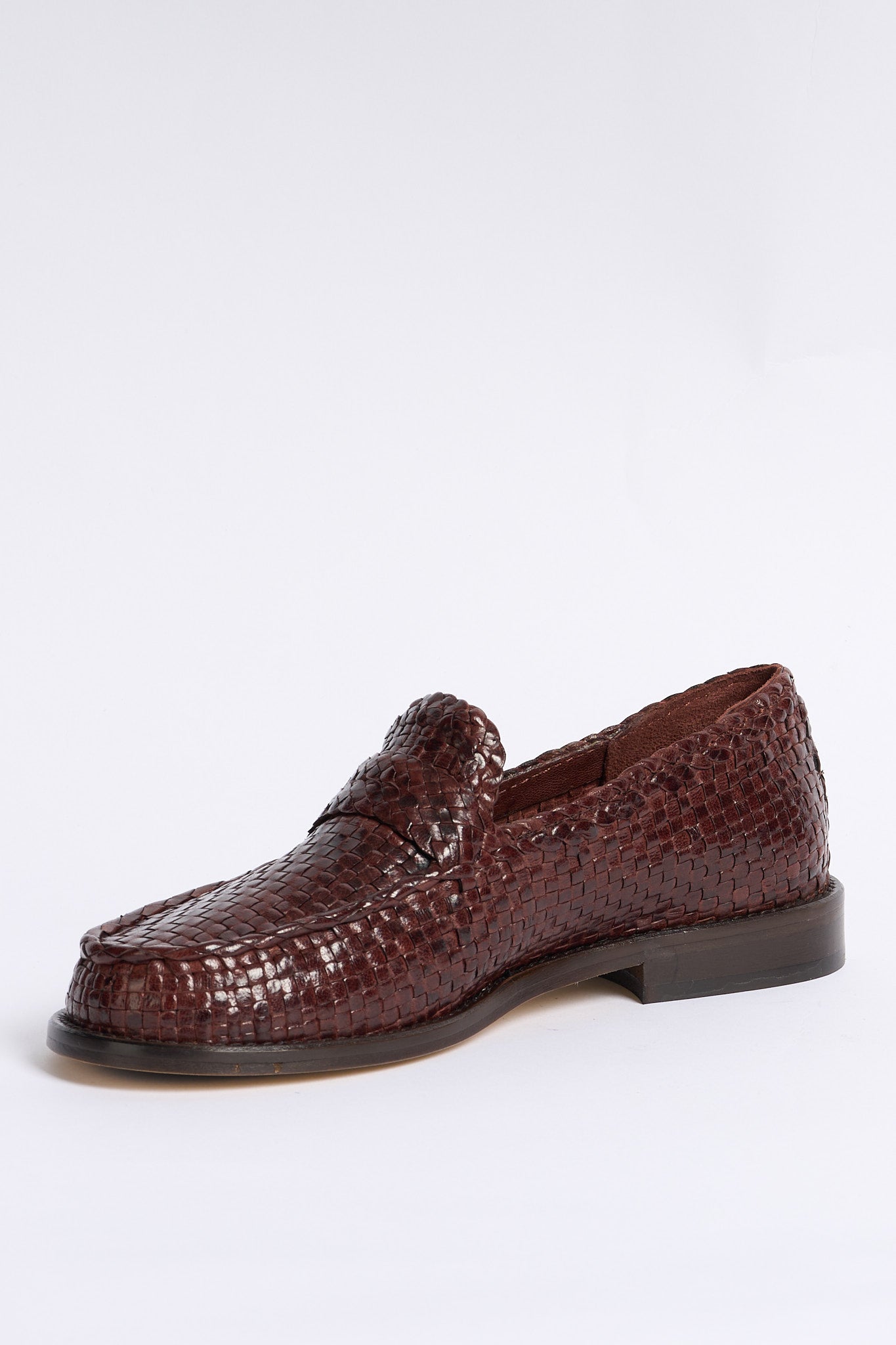 Poeve Mocassino Maverick Intrecciato Marrone Donna-5