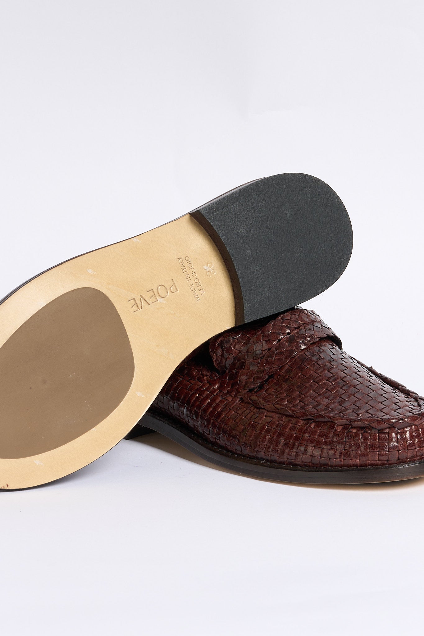 Poeve Mocassino Maverick Intrecciato Marrone Donna-7