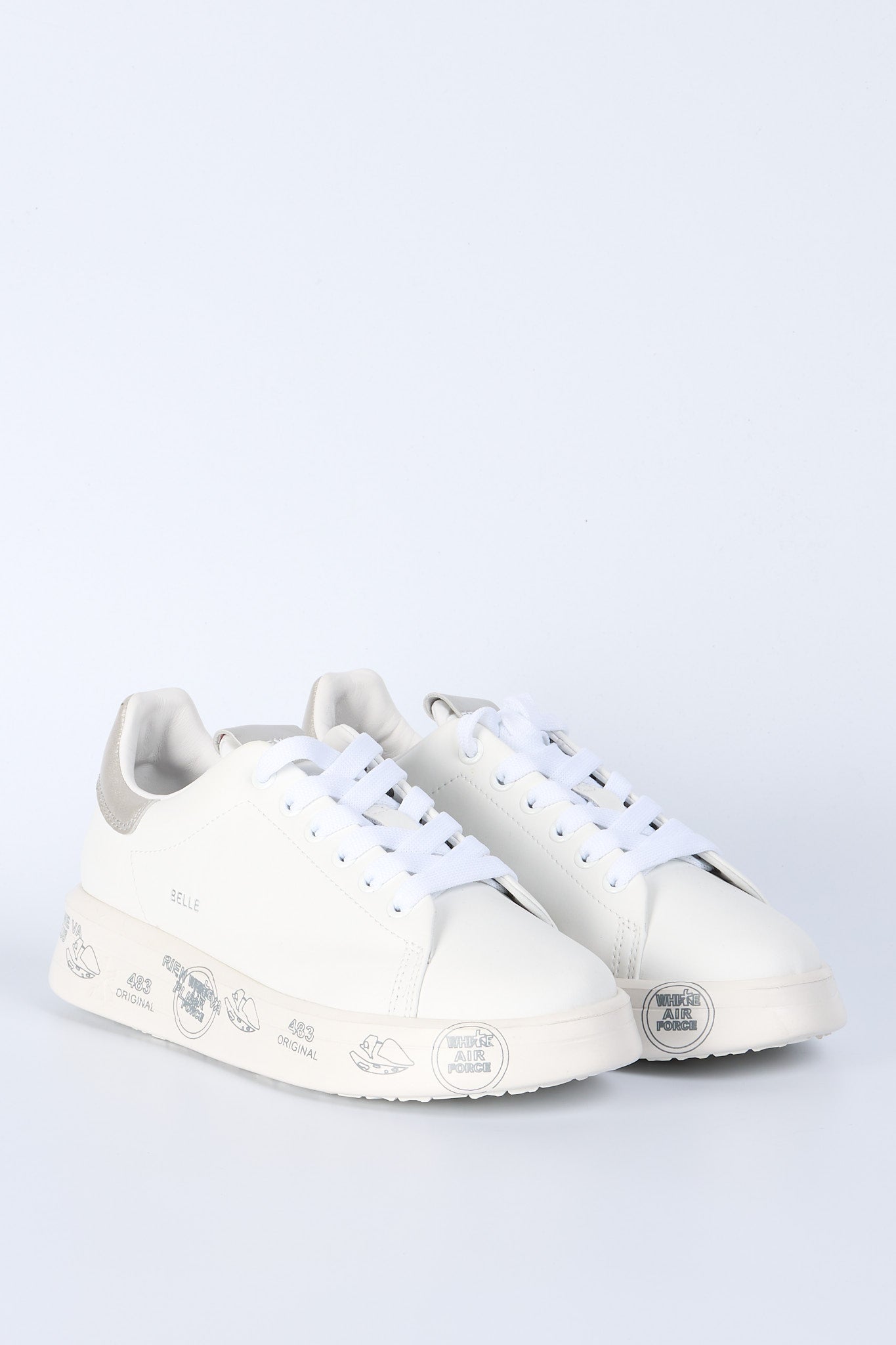 Premiata Sneaker Belle 7447 Bianco/argento Donna-3