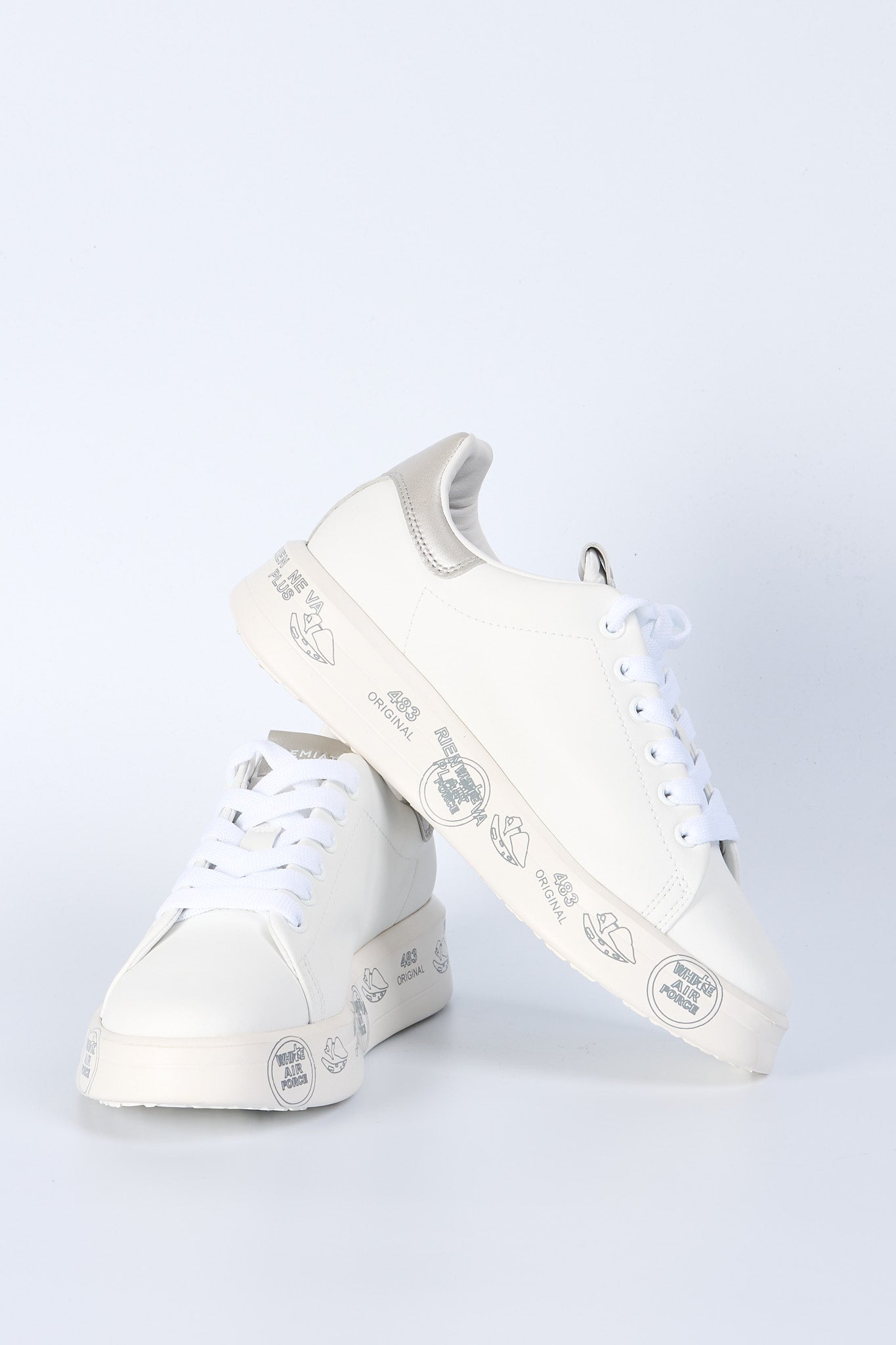 Premiata Sneaker Belle 7447 Bianco/argento Donna-5