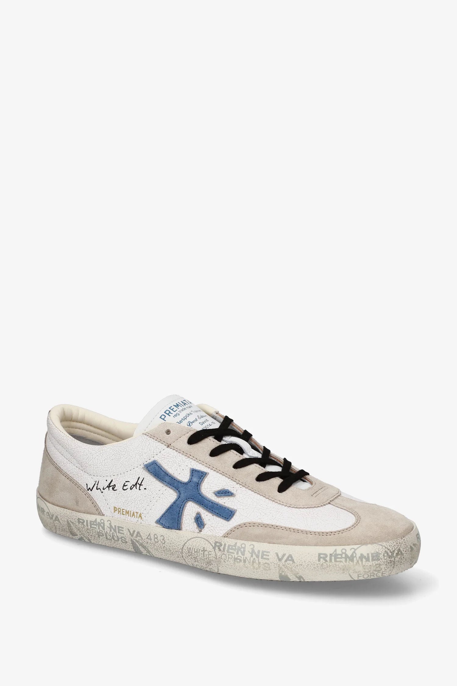 Premiata Sneaker David 8089 Bianco/blu Uomo-4
