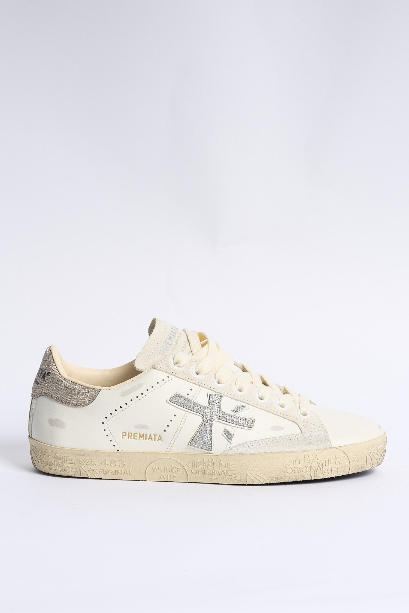 Premiata Sneaker Stevend 8127 Bianco/Silver Donna-1