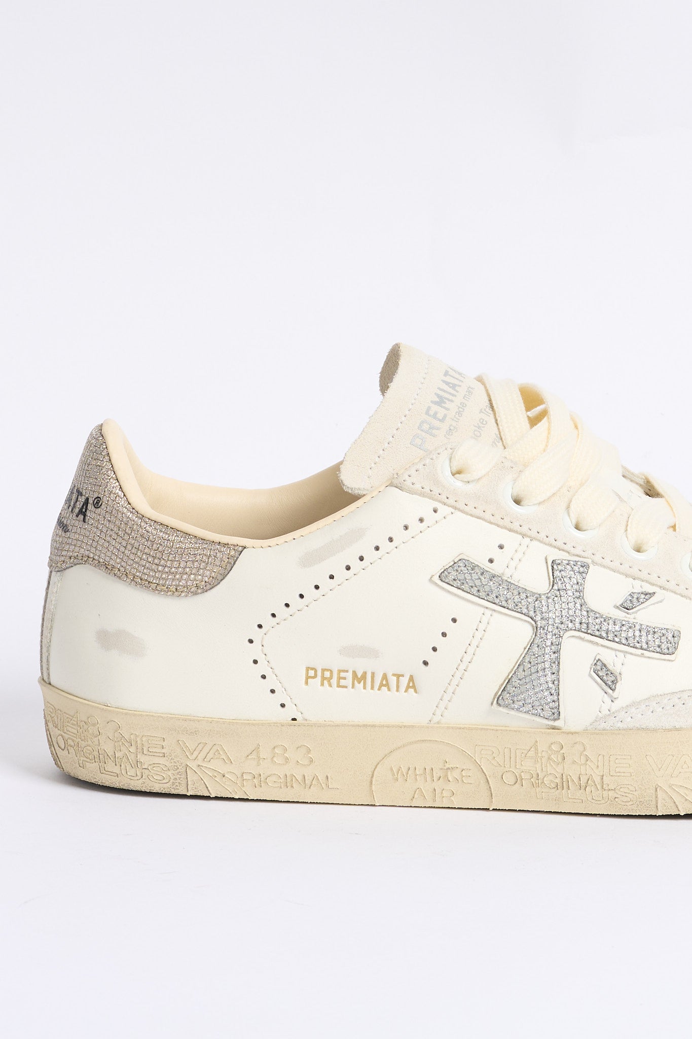 Premiata Sneaker Stevend 8127 Bianco/Silver Donna-2