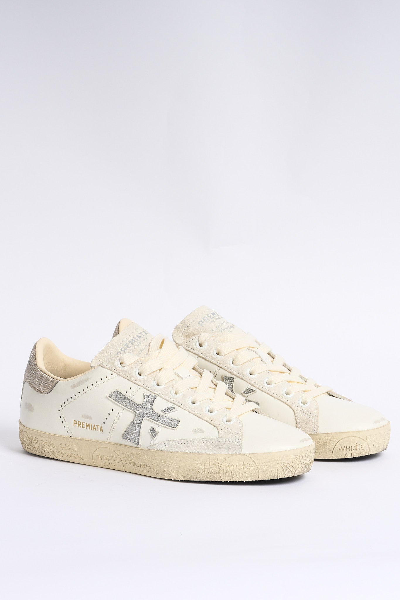 Premiata Sneaker Stevend 8127 Bianco/Silver Donna-3