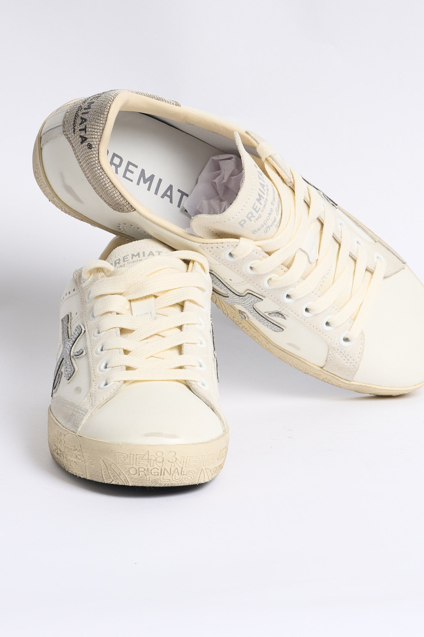 Premiata Sneaker Stevend 8127 Bianco/Silver Donna-5