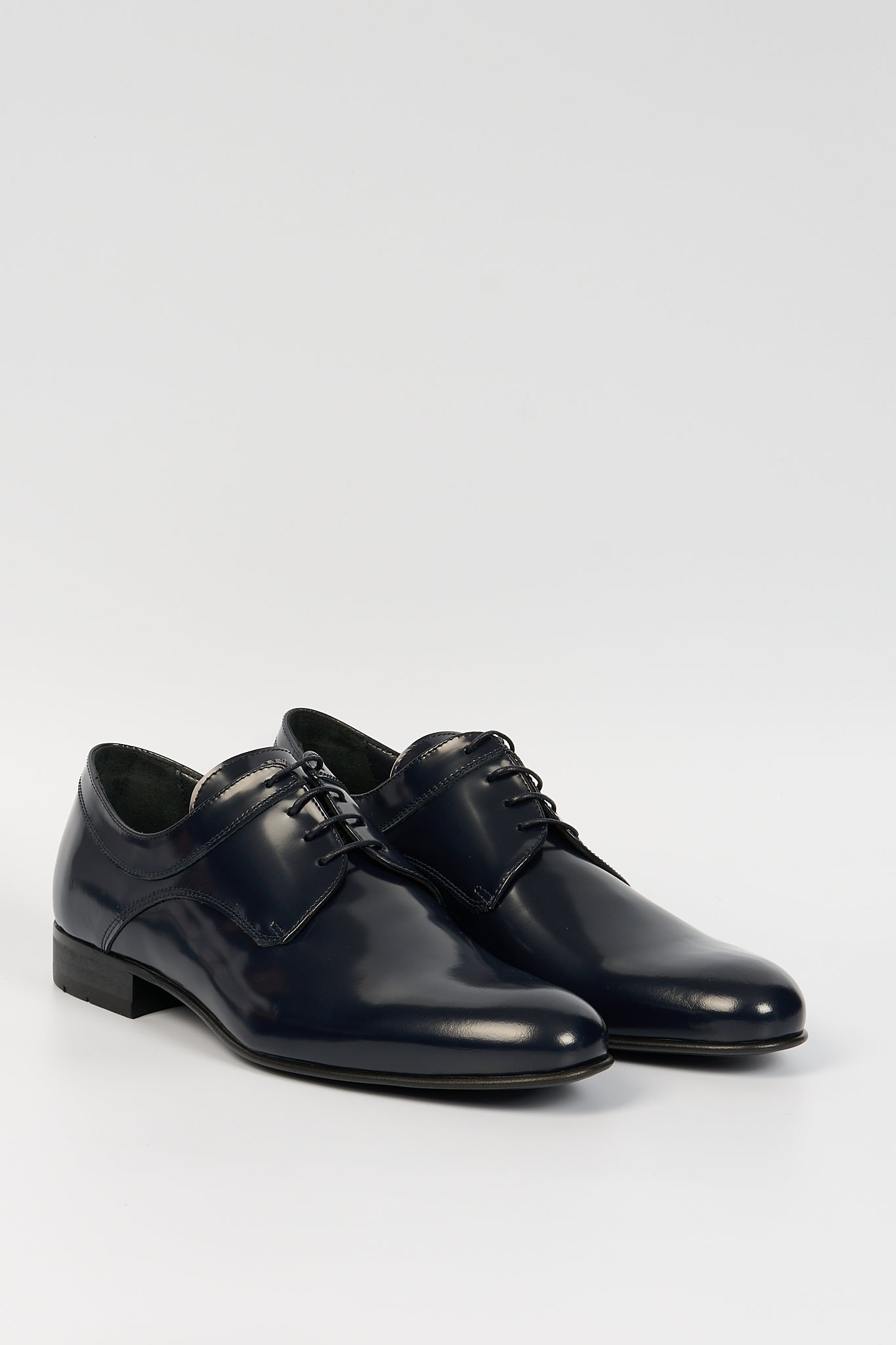 Prince Of Milan Derby Shoes Blue Leather Men-3