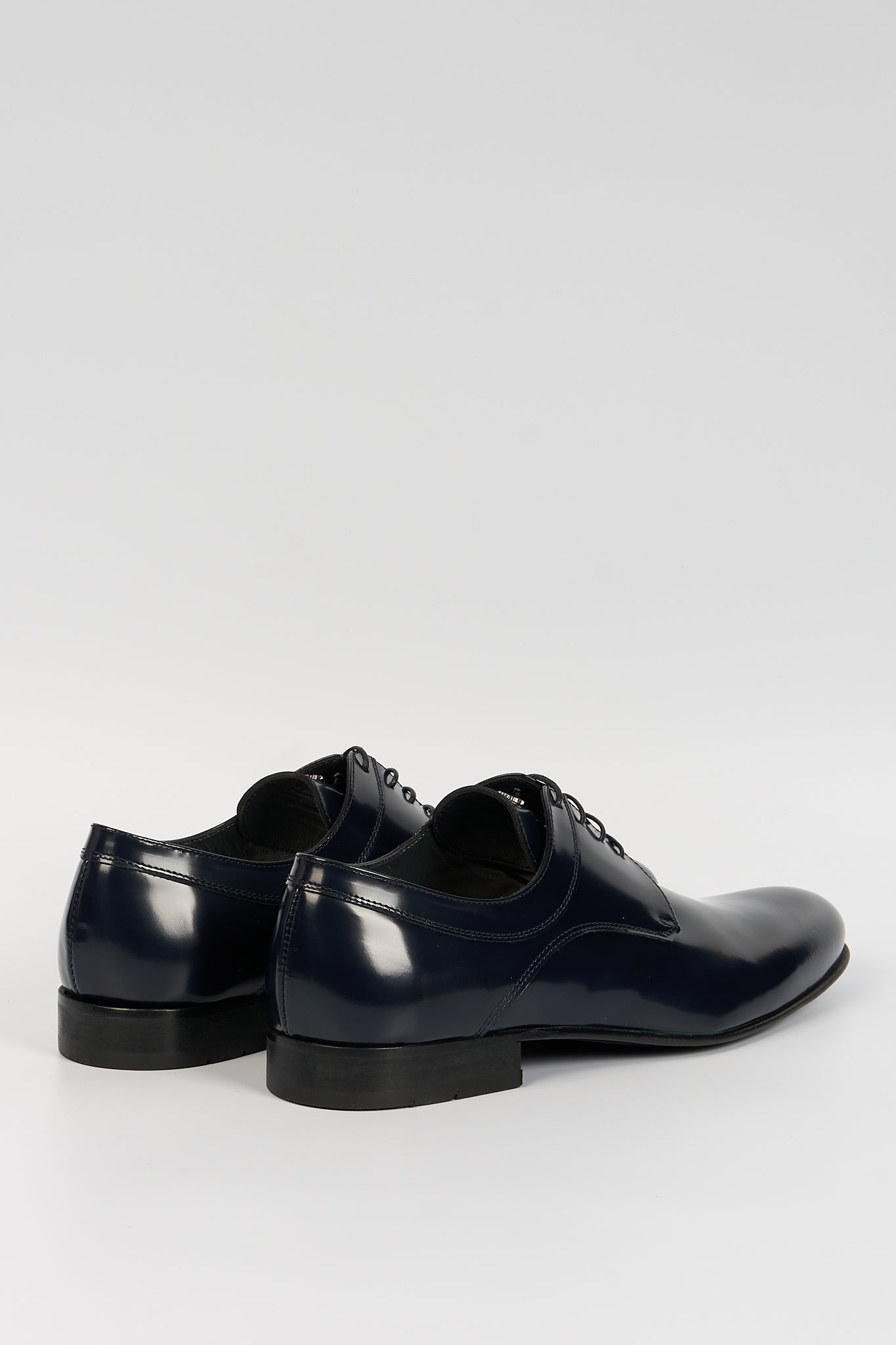 Prince Of Milan Derby Shoes Blue Leather Men-4