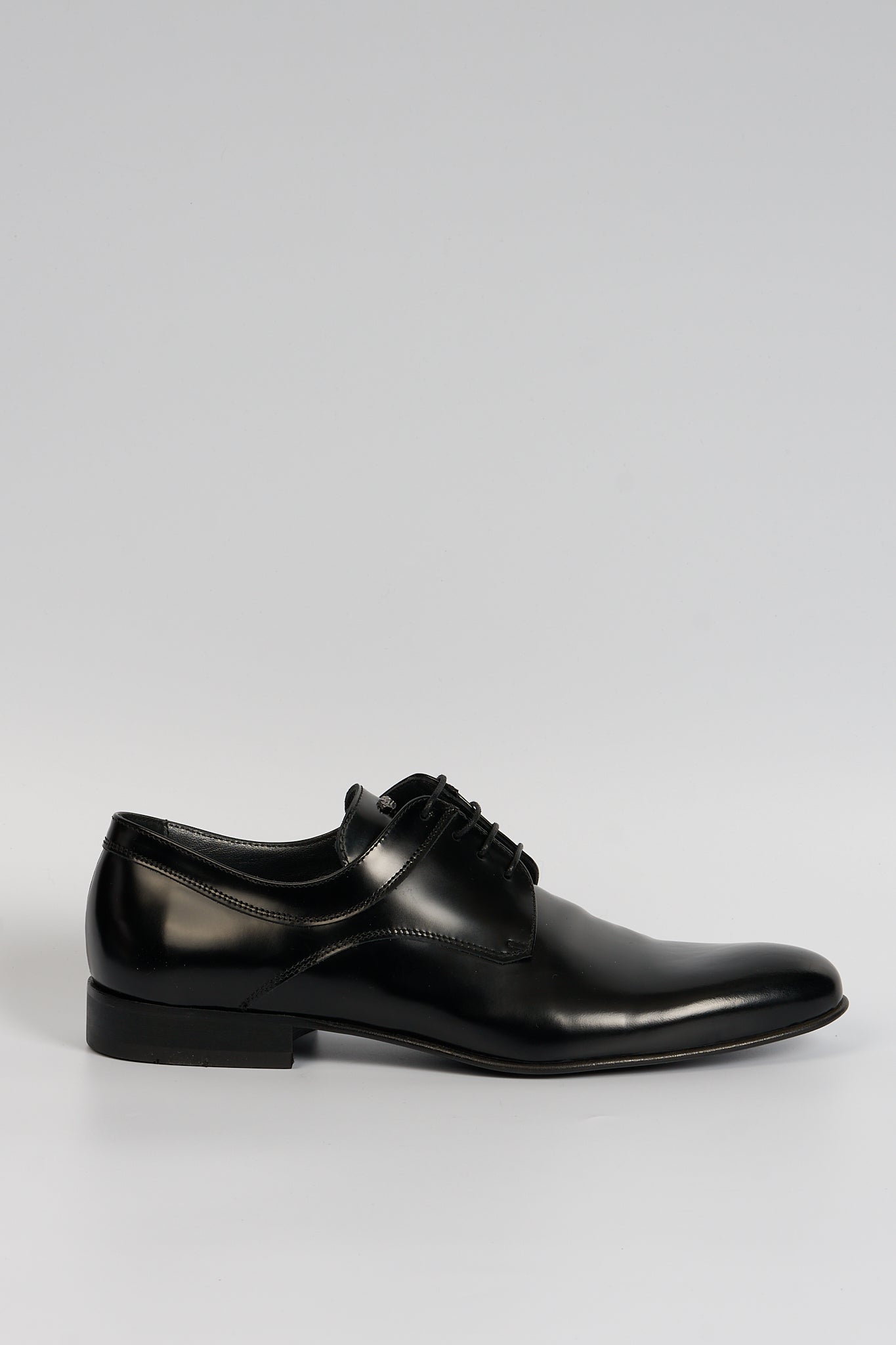 Prince Of Milan Derby Shoes Black Leather Men-1