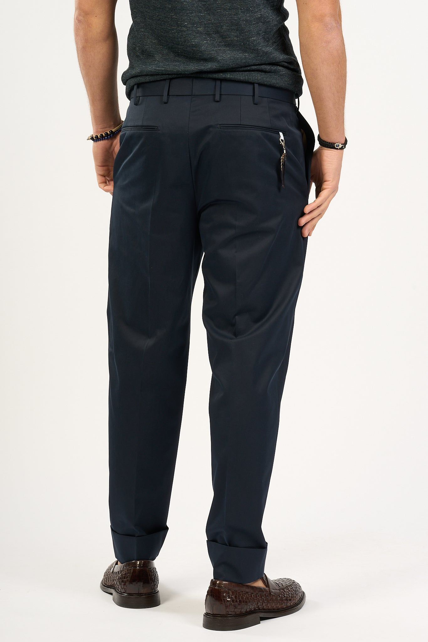 Pt Torino Pantalone Carrot Blu Uomo-4