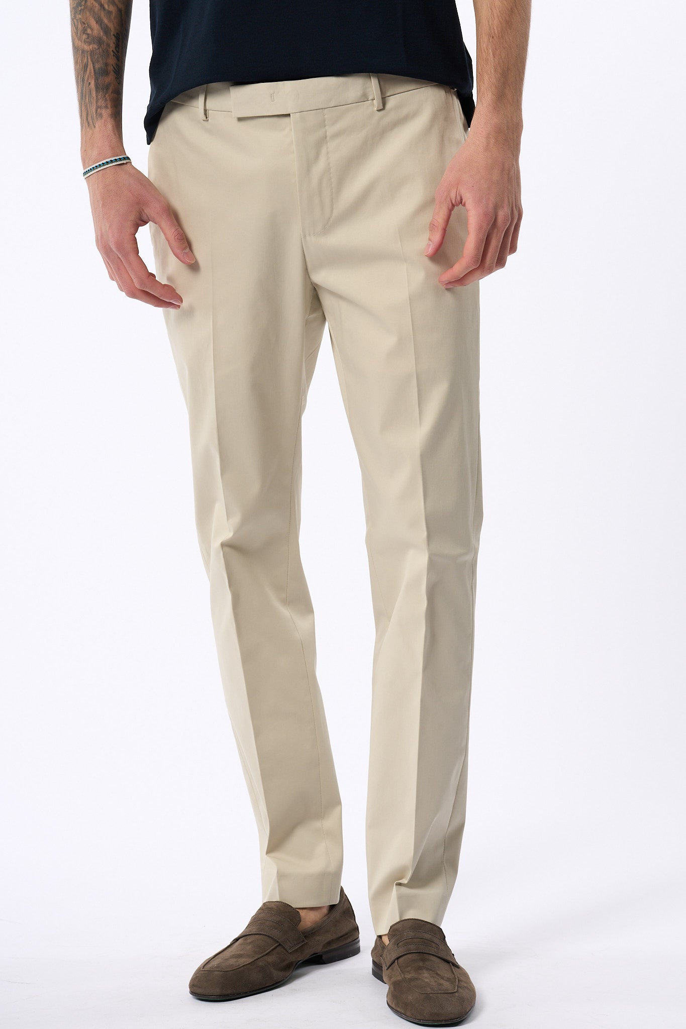 Pt Torino Pantalone Dieci Twill Beige Uomo-4