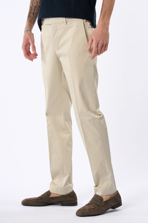 Pt Torino Pantalone Dieci Twill Beige Uomo
