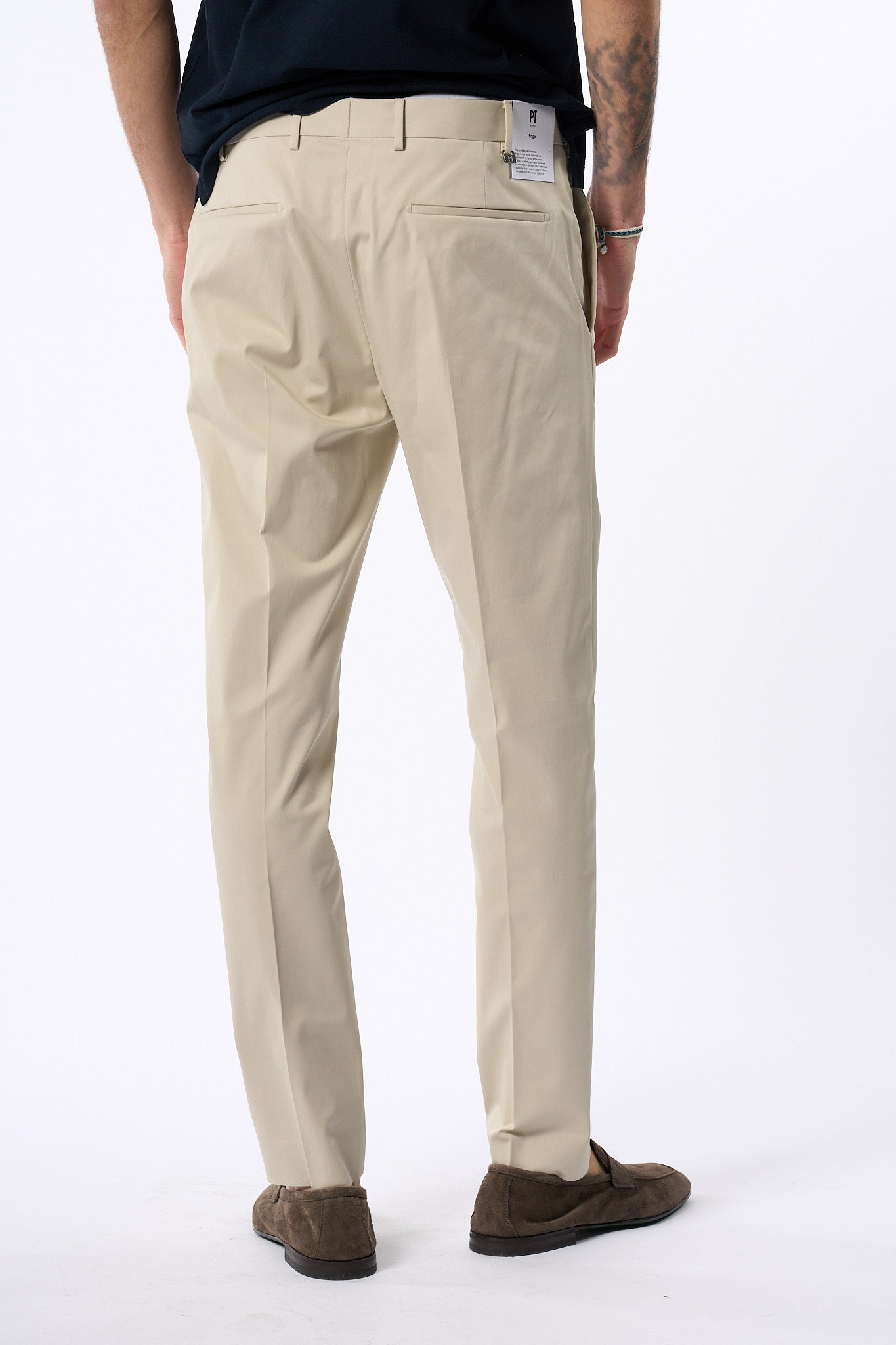 Pt Torino Pantalone Dieci Twill Beige Uomo-5