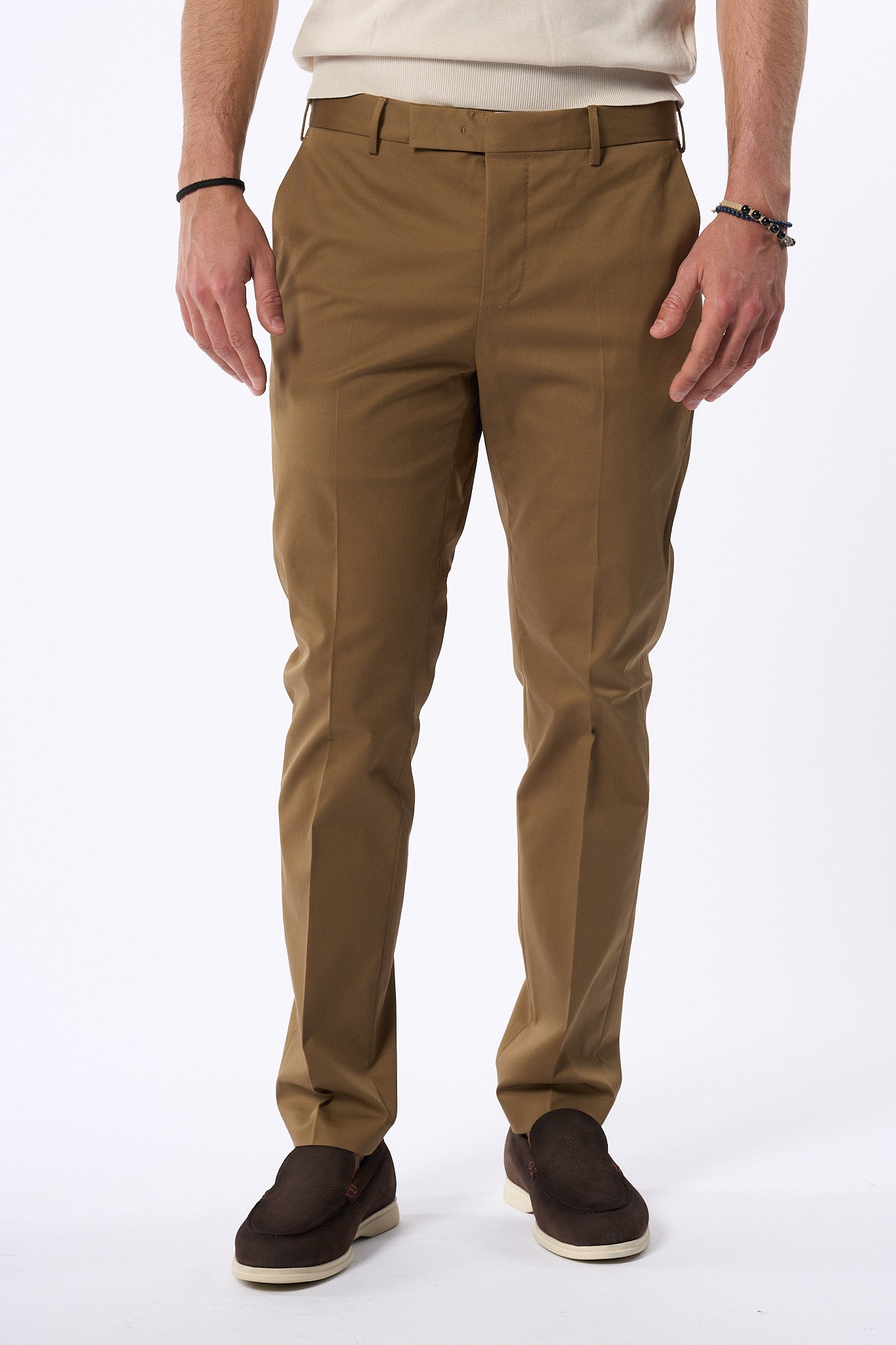 Pt Torino Pantalone Dieci Twill Nocciola Uomo-4