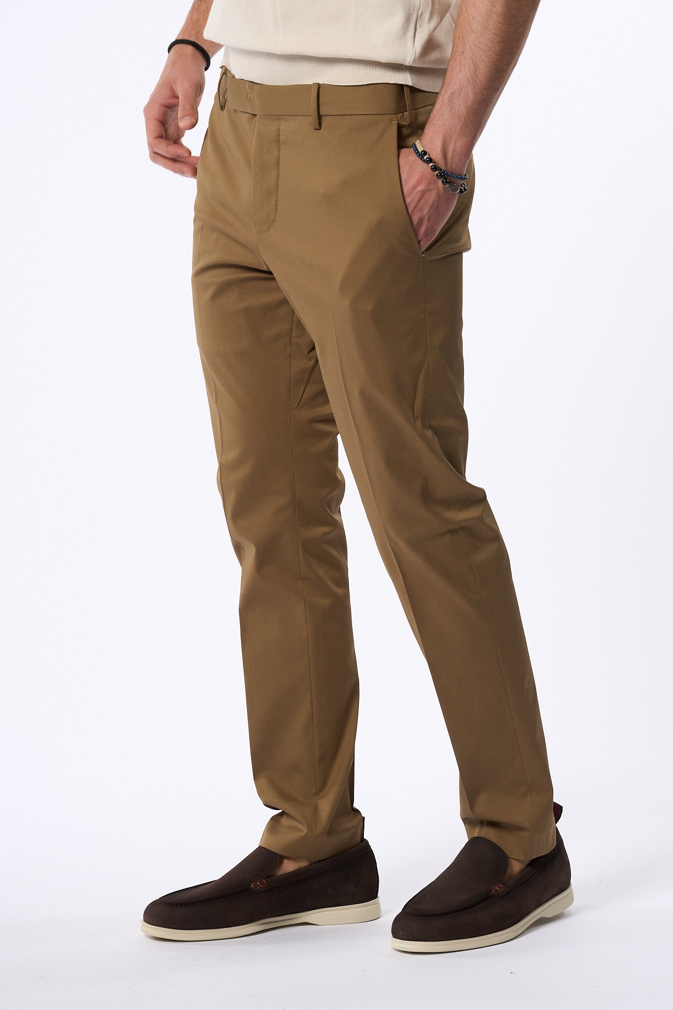 Pt Torino Pantalone Dieci Twill Nocciola Uomo-1
