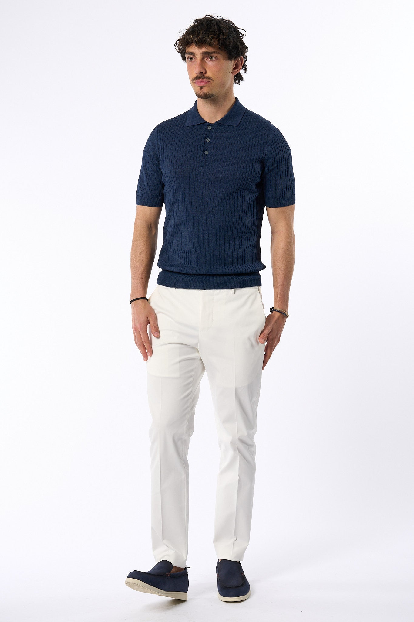 Pt Torino Pantalone Dieci Twill Bianco Uomo-3