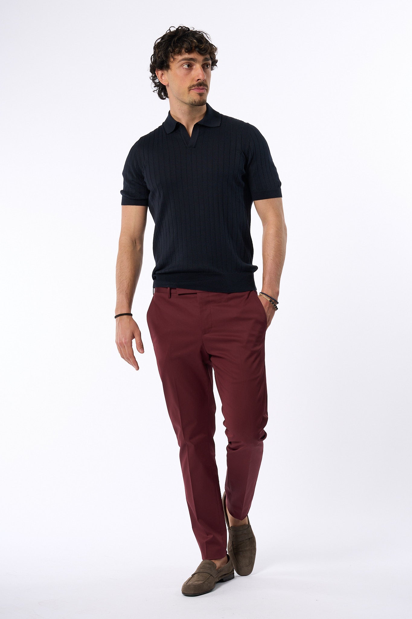 Pt Torino Pantalone Dieci Twill Ciliegia Uomo-3