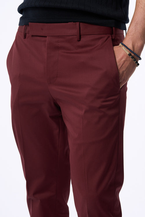 Pt Torino Pantalone Dieci Twill Ciliegia Uomo-2