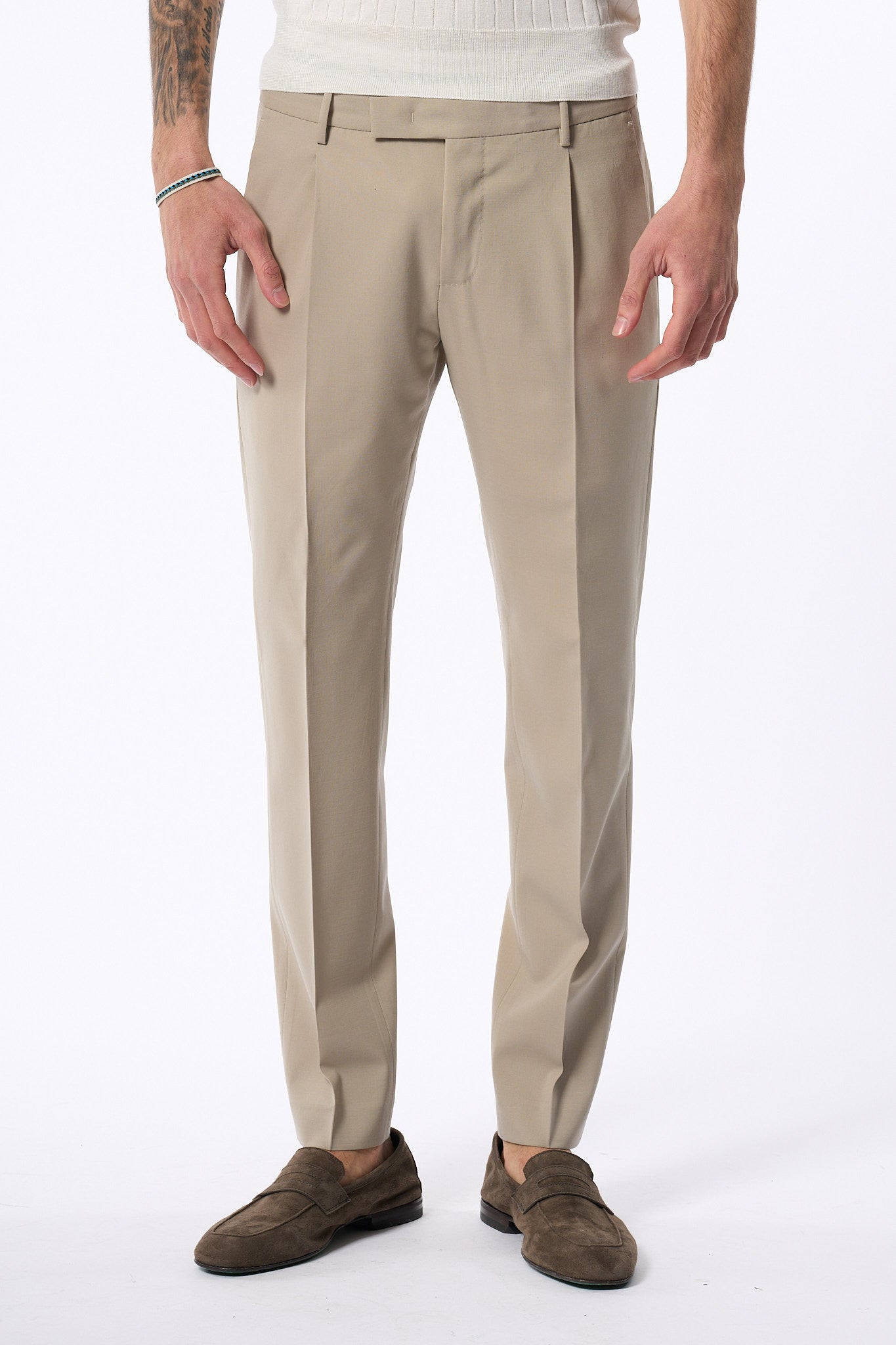 Pt Torino Pantalone Dieci Beige Uomo-3