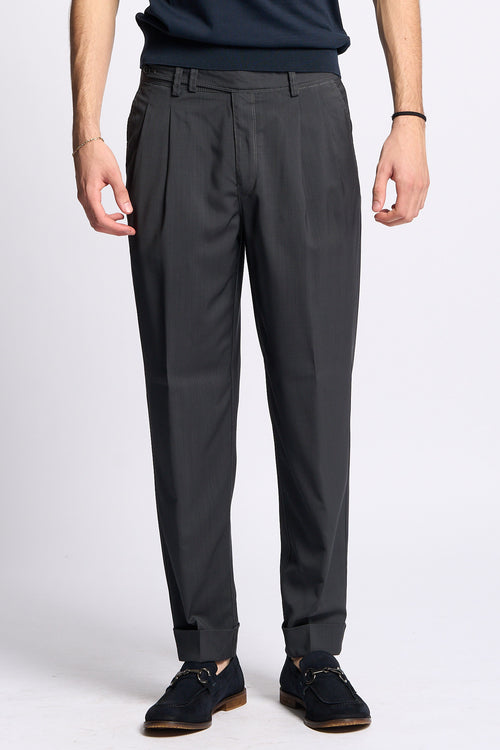 Pt torino Pantalone CARROT in Lana Grigio Uomo