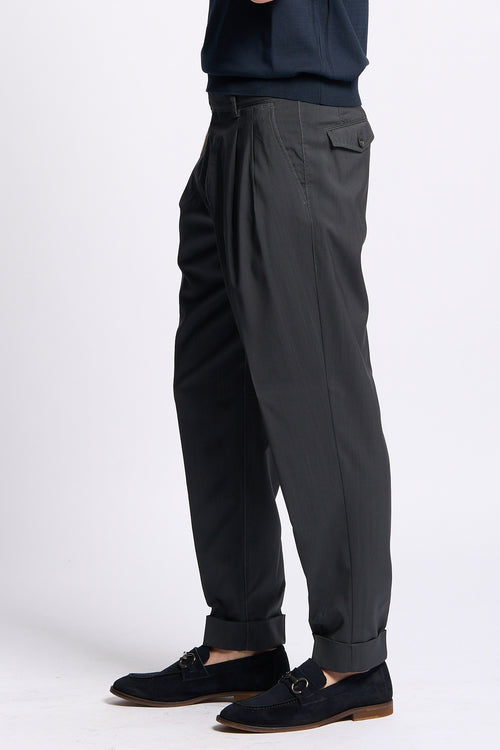 Pt torino Pantalone CARROT in Lana Grigio Uomo-2