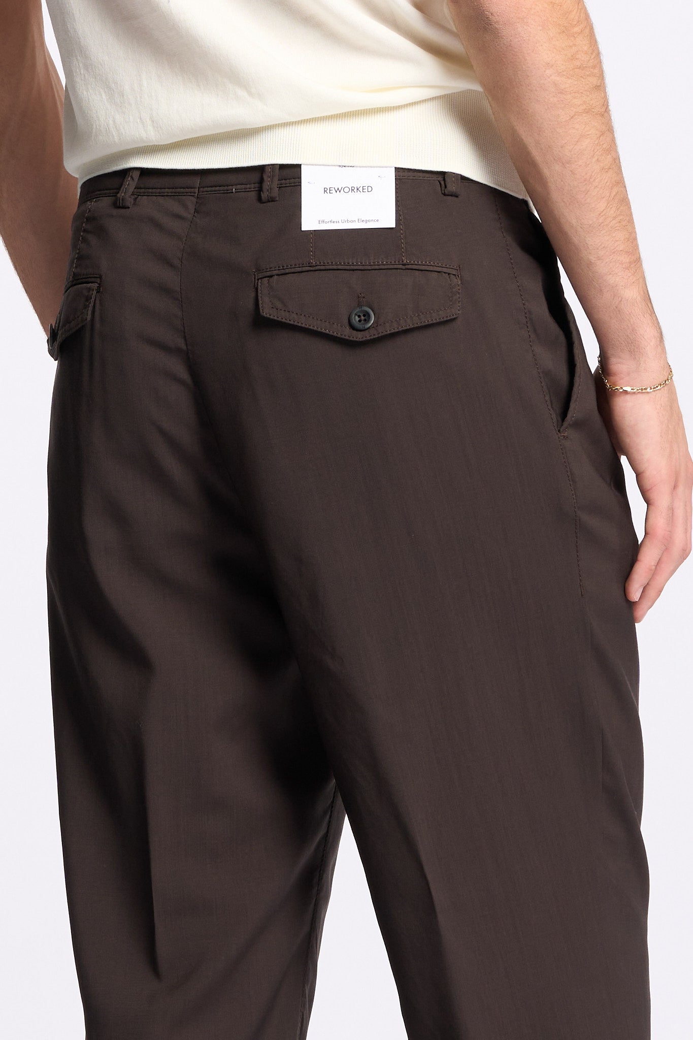 Pt torino Pantalone CARROT in Lana Marrone Uomo-6