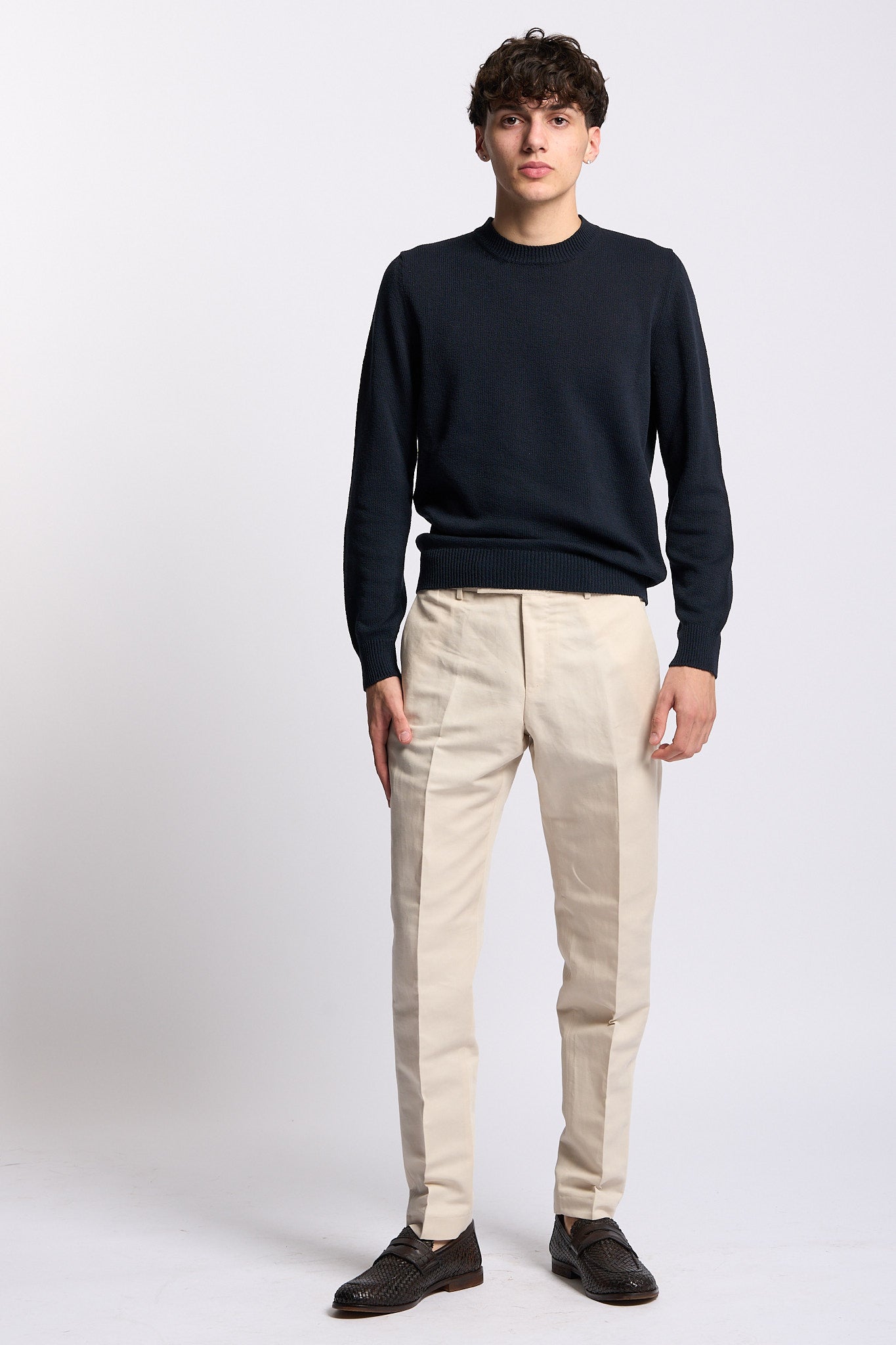 Pt torino Pantalone REBEL Lino e Cotone Avorio Uomo-3