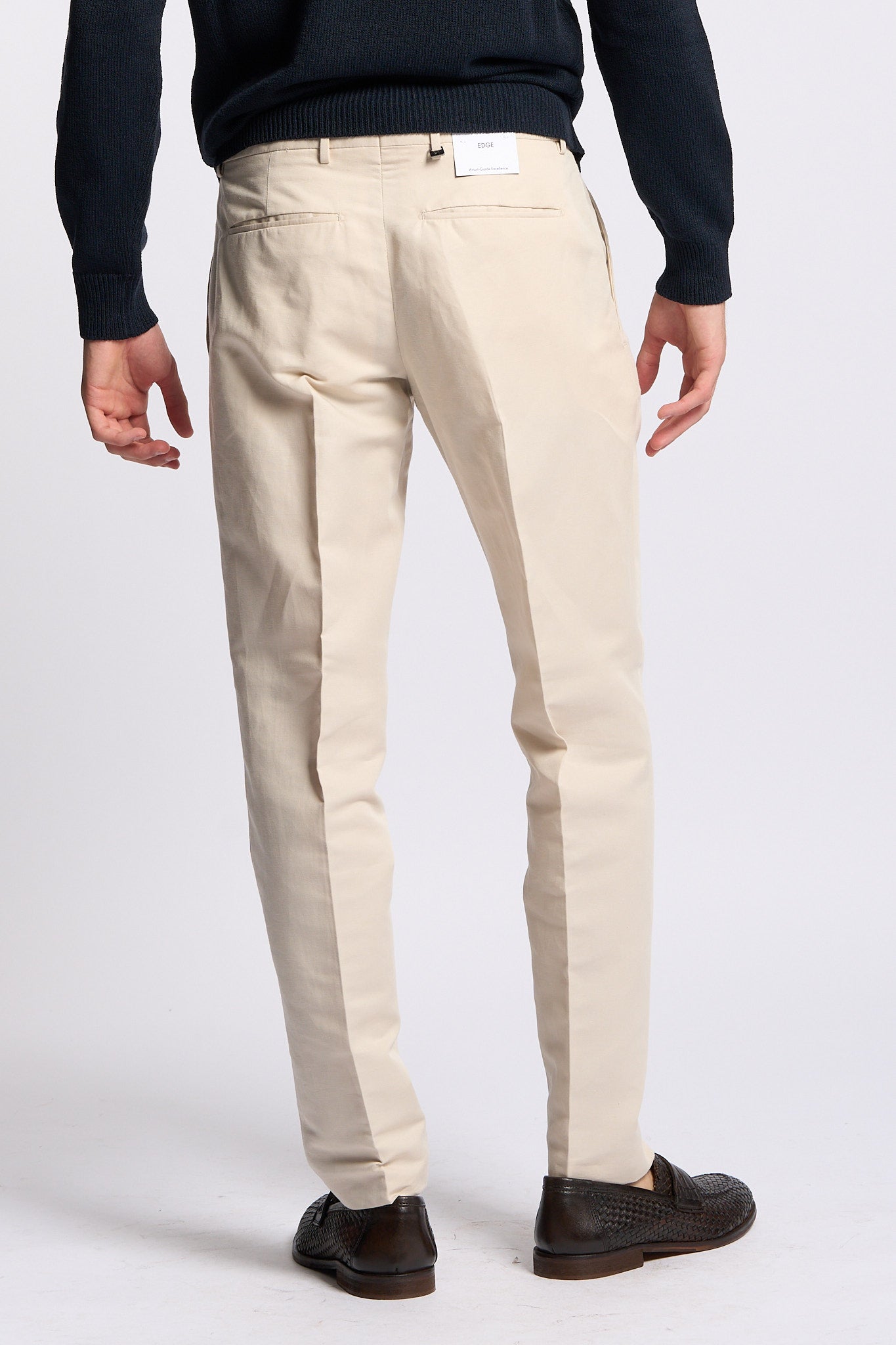Pt torino Pantalone REBEL Lino e Cotone Avorio Uomo-4