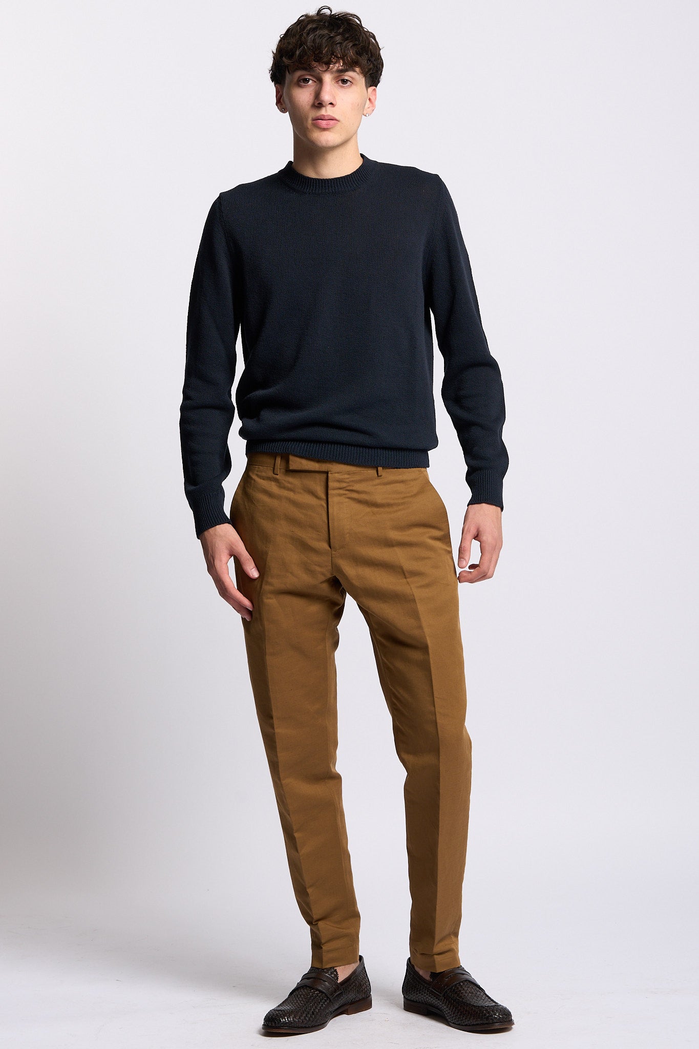 Pt torino Pantalone REBEL Lino e Cotone Cammello Uomo-3