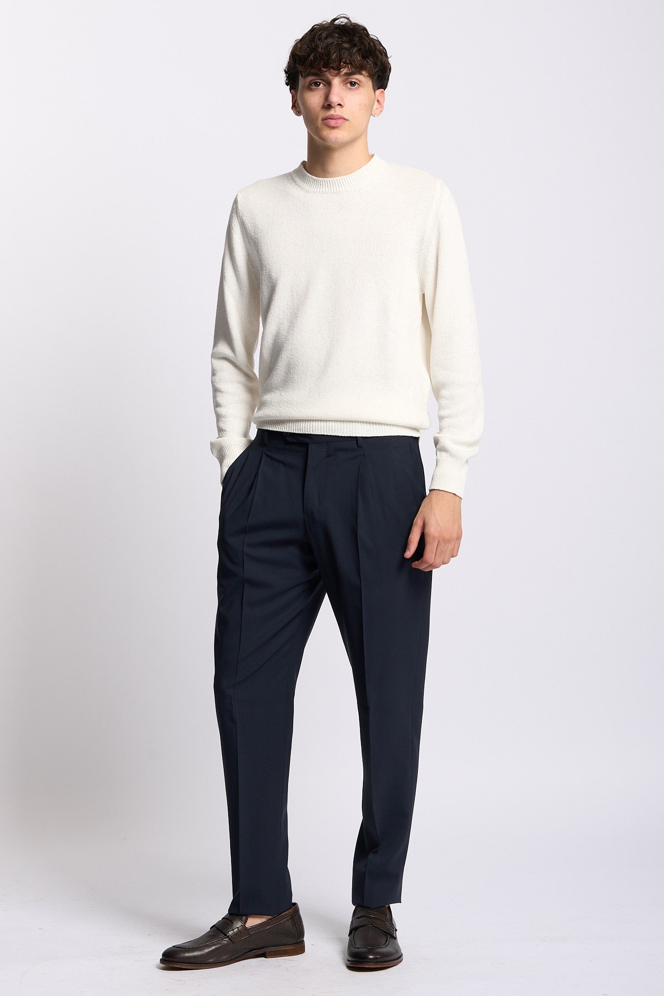 Pt torino Pantalone UNION Lana Blu Uomo-3