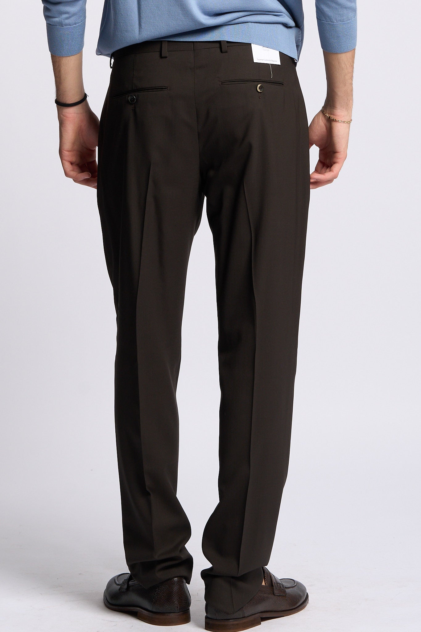 Pt torino Pantalone UNION Lana Marrone Uomo-6