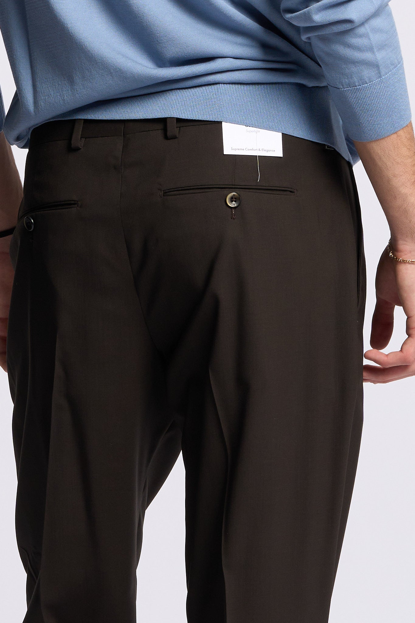 Pt torino Pantalone UNION Lana Marrone Uomo-2