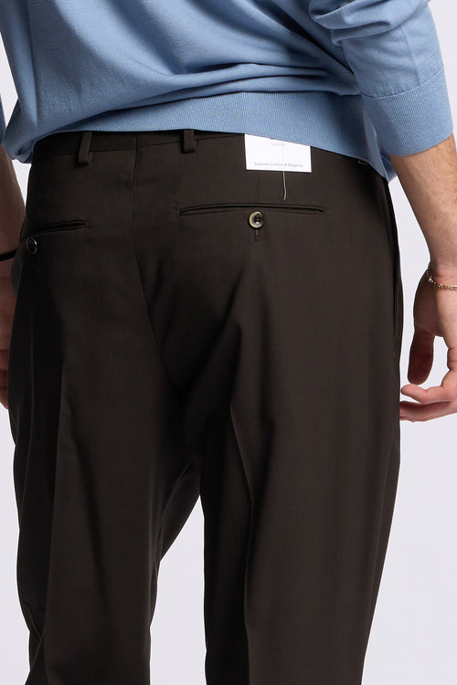 Pt torino Pantalone UNION Lana Marrone Uomo-2