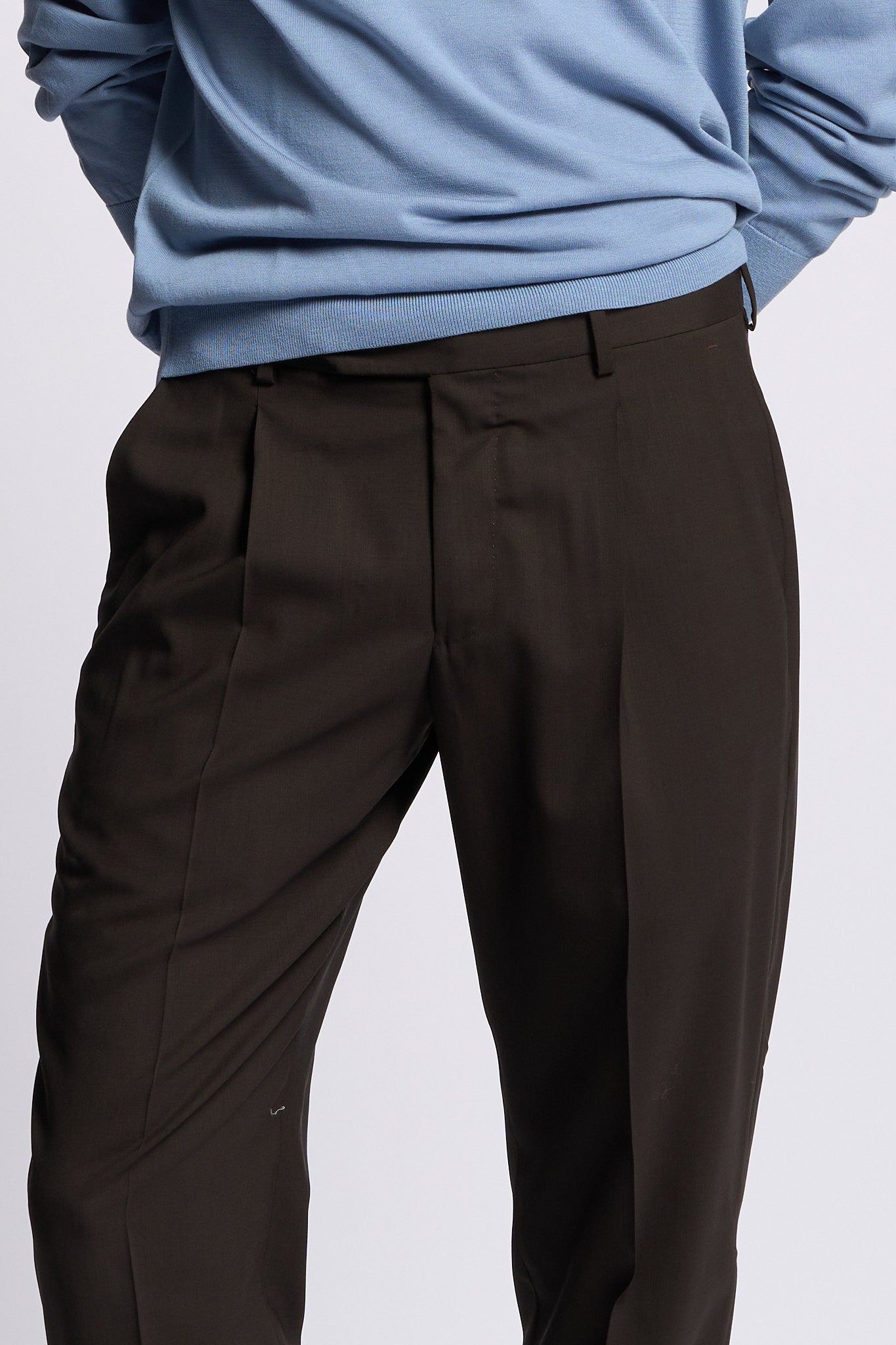 Pt torino Pantalone UNION Lana Marrone Uomo-7