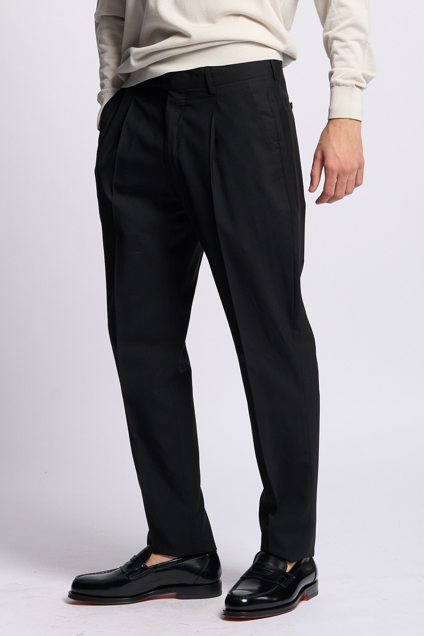 Pt torino Pantalone UNION Lana Nero Uomo-5