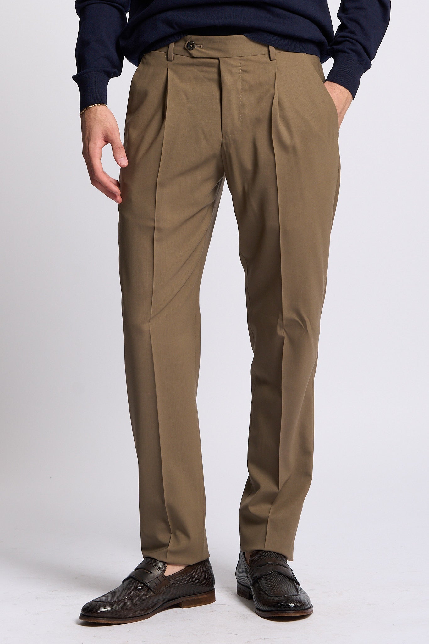 Pt torino Pantalone UNION Lana Nocciola Uomo-1