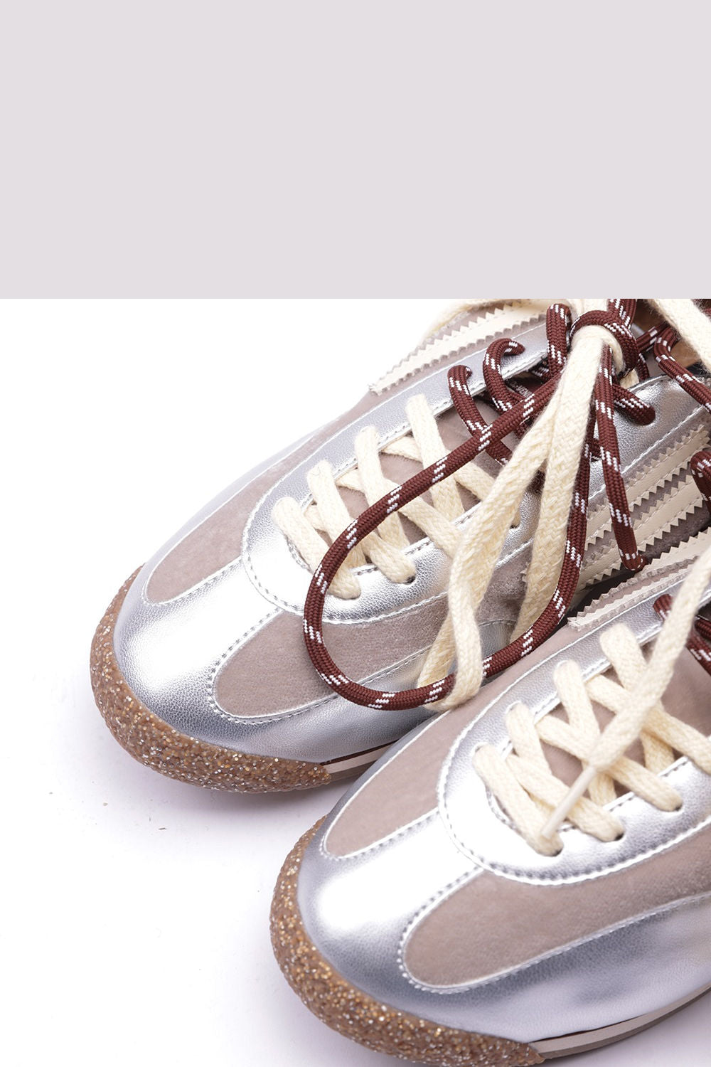 Puraai Sneaker 6.02 PANTHER Velluto Argento e Beige Donna-3