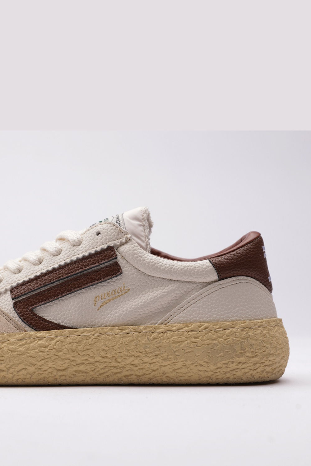 Puraai Sneaker VINTAGE Bianco/Cognac Uomo-3