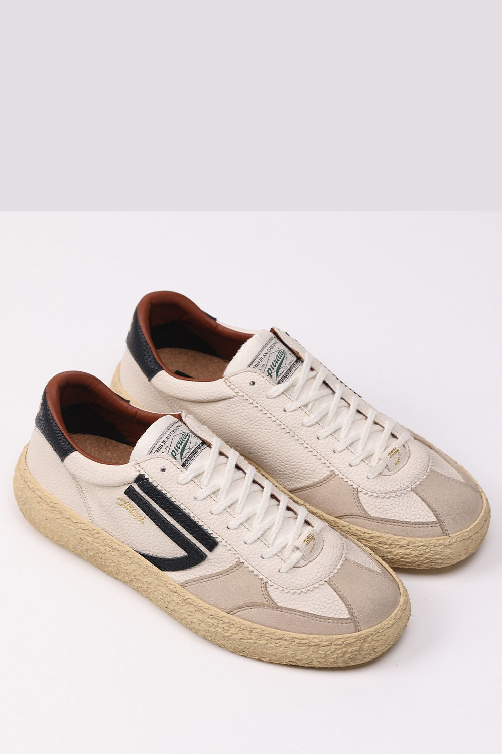 Puraai Sneaker VINTAGE Bianco/Nero Uomo-2