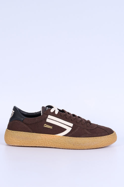 Puraai Sneaker Vintage Micro Suede Moro Uomo