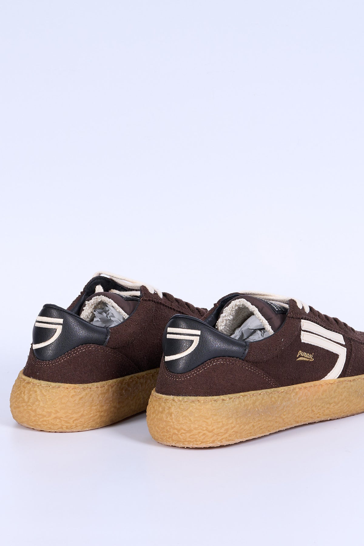 Puraai Sneaker Vintage Micro Suede Moro Uomo-4