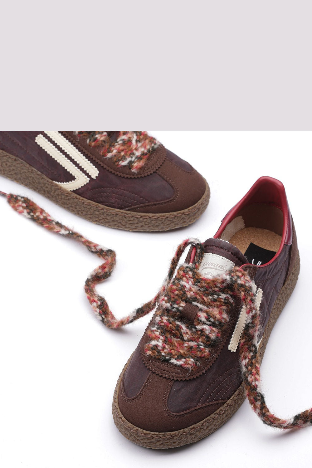 Puraai Sneaker XS in Nylon Marrone Donna-3