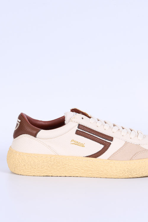 Puraai Sneaker VINTAGE Bianco/Cognac Uomo-2