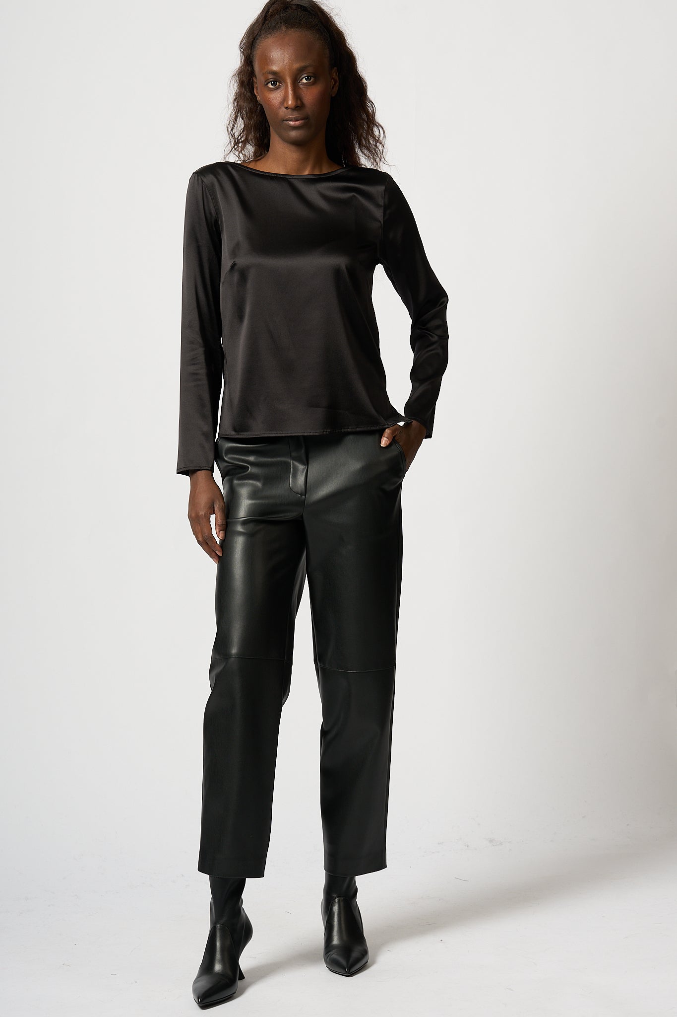 Purotatto Blusa Seta Nero Donna-3