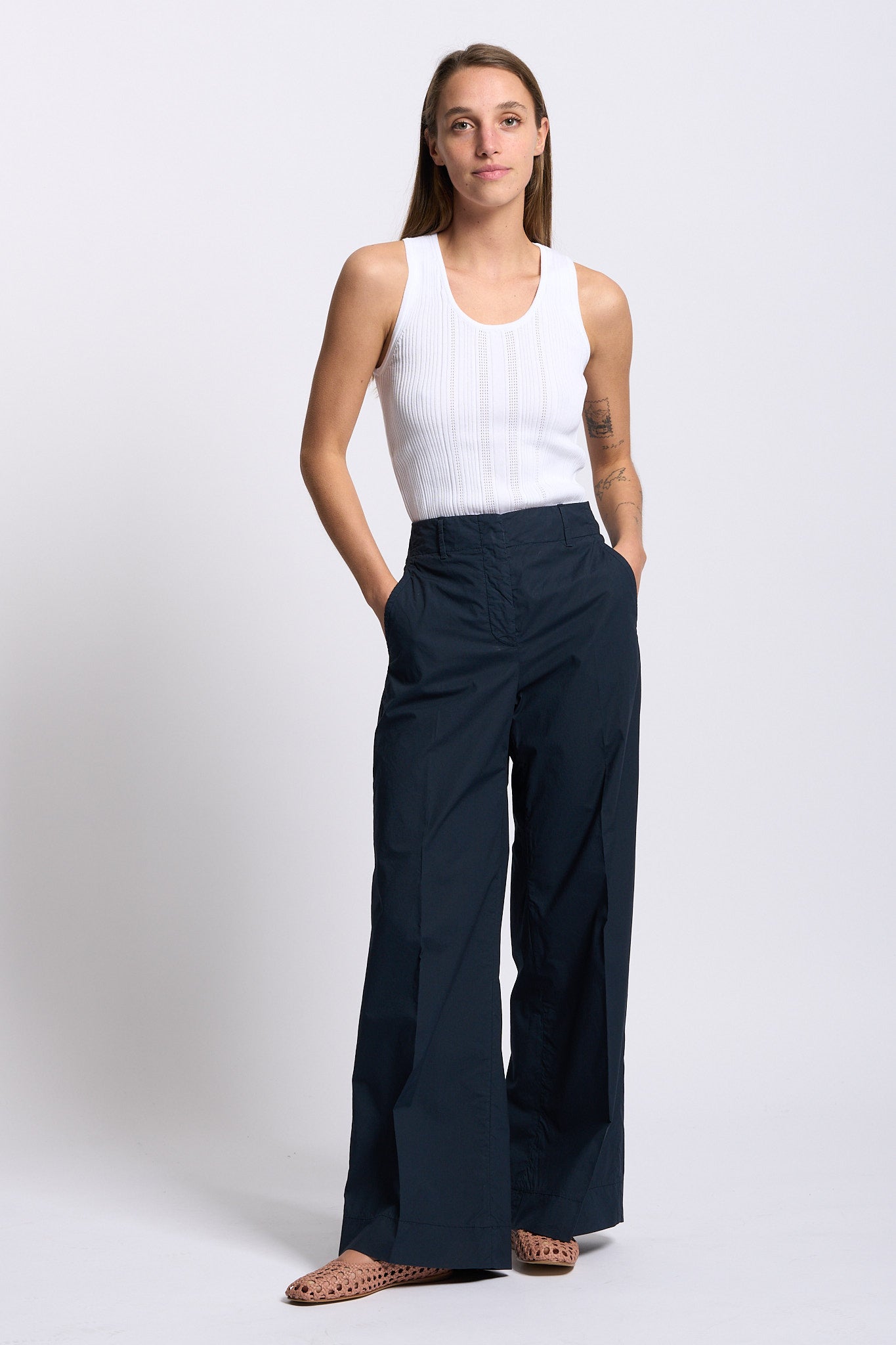 Purotatto Canotta in Maglia Bianco Donna-3