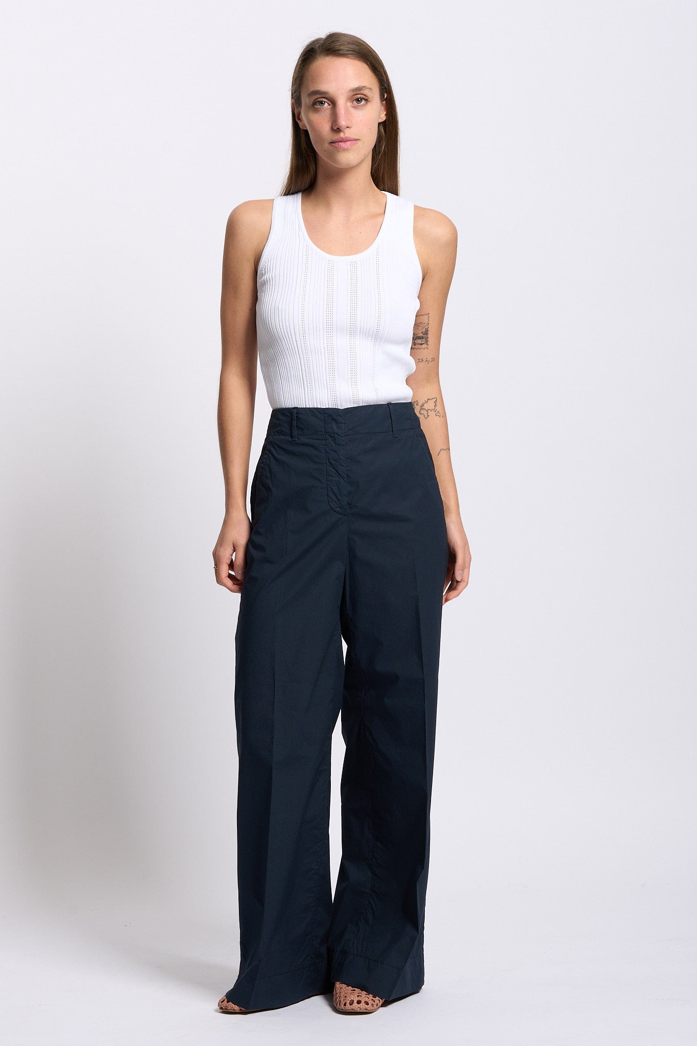 Purotatto Canotta in Maglia Bianco Donna-5
