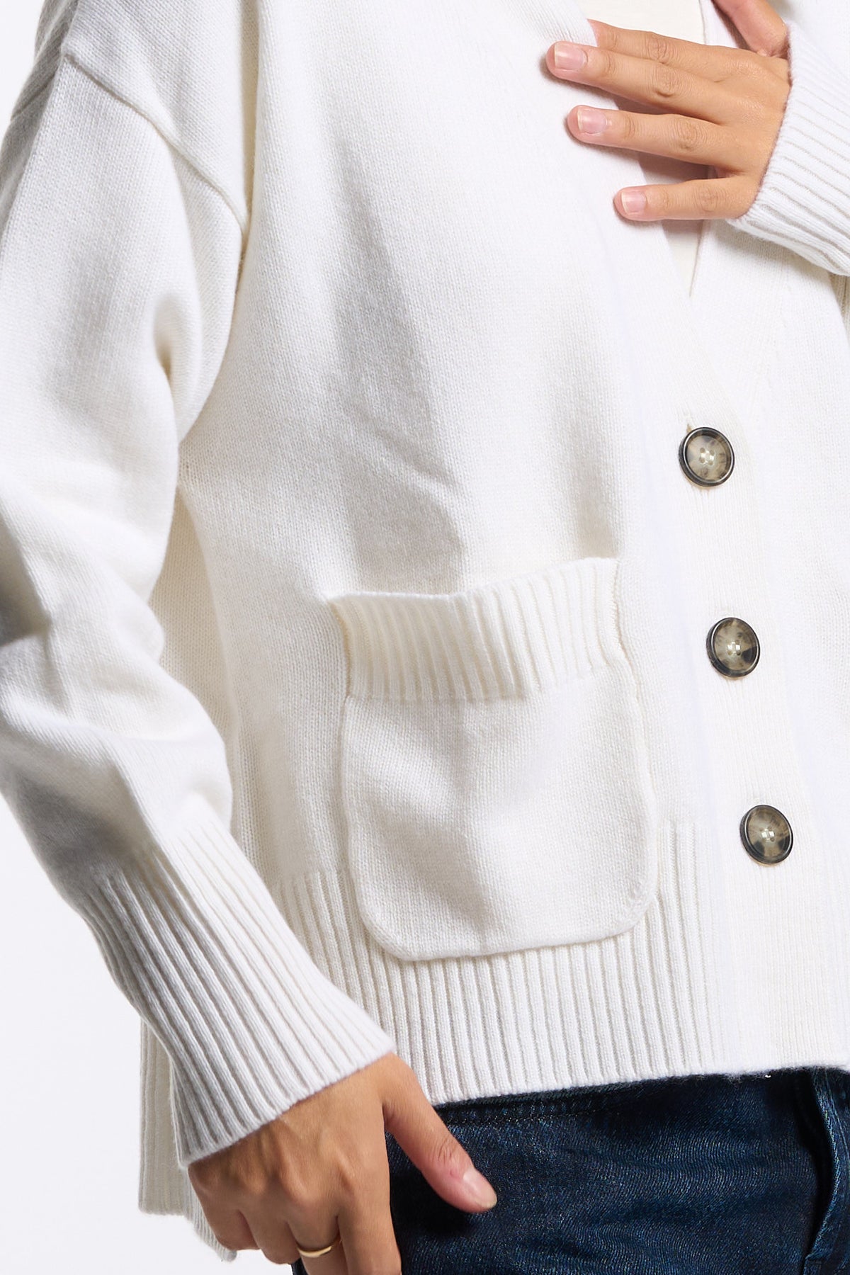 Purotatto Cardigan In Cashmere Bianco Donna-2