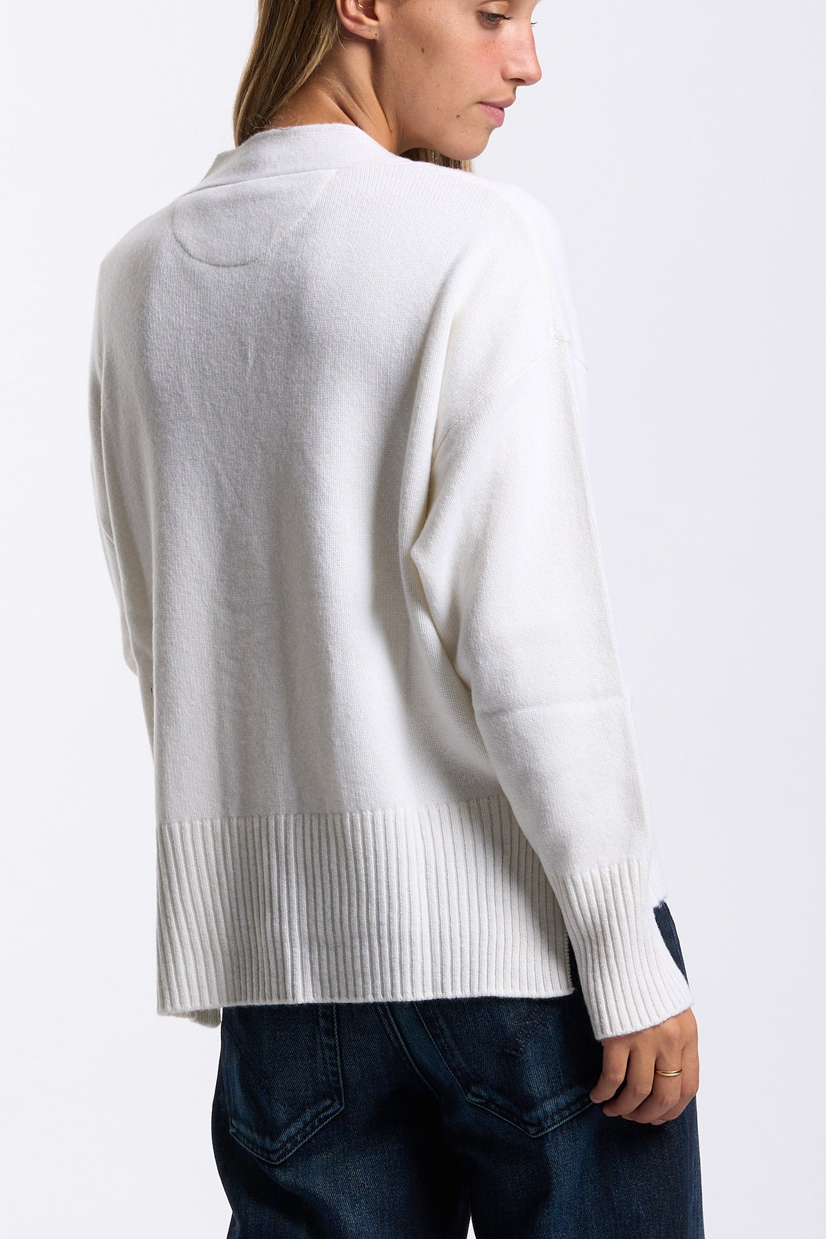 Purotatto Cardigan In Cashmere Bianco Donna-6