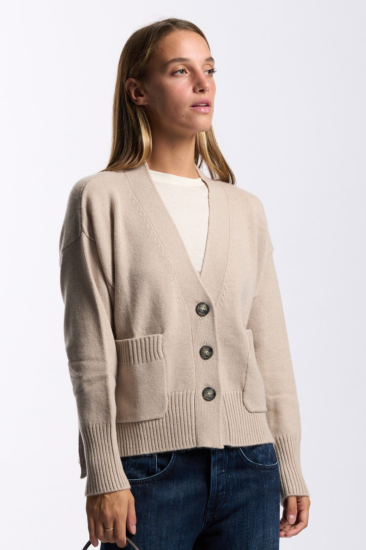 Purotatto Cardigan In Cashmere Sabbia Donna-4