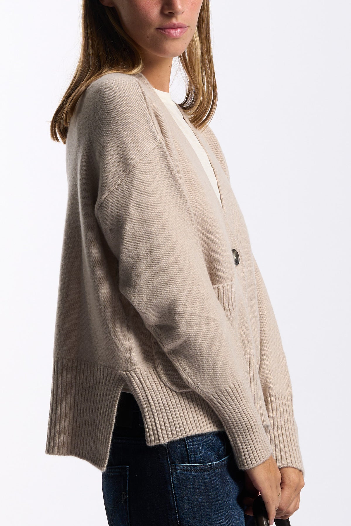 Purotatto Cardigan In Cashmere Sabbia Donna-5